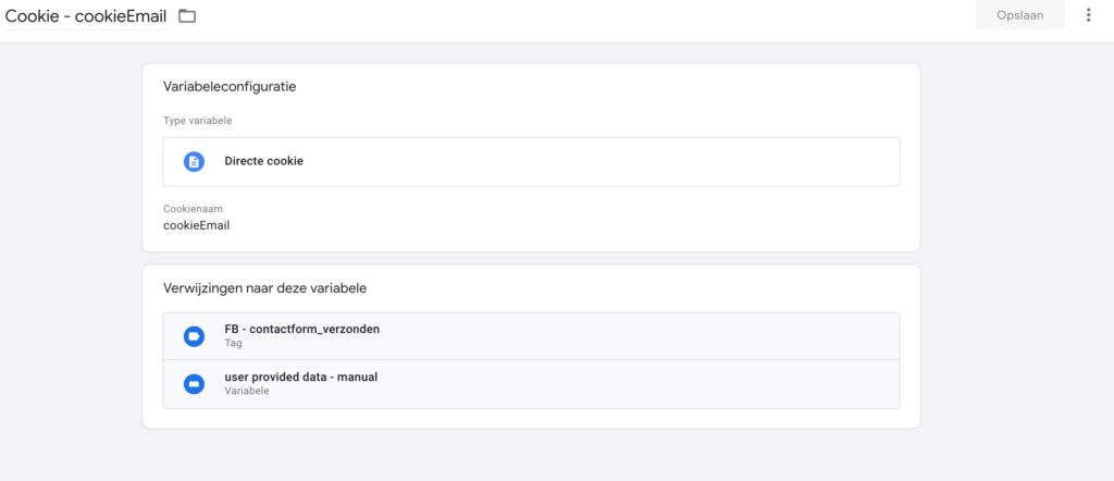 enhanced conversions - cookievariabele in GTM