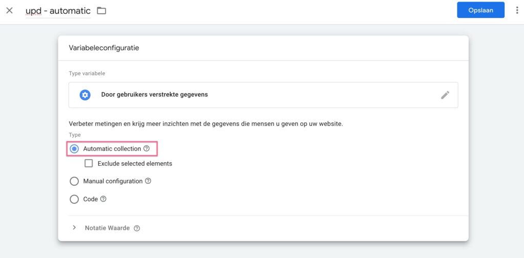 enhanced conversions - automatische captatie