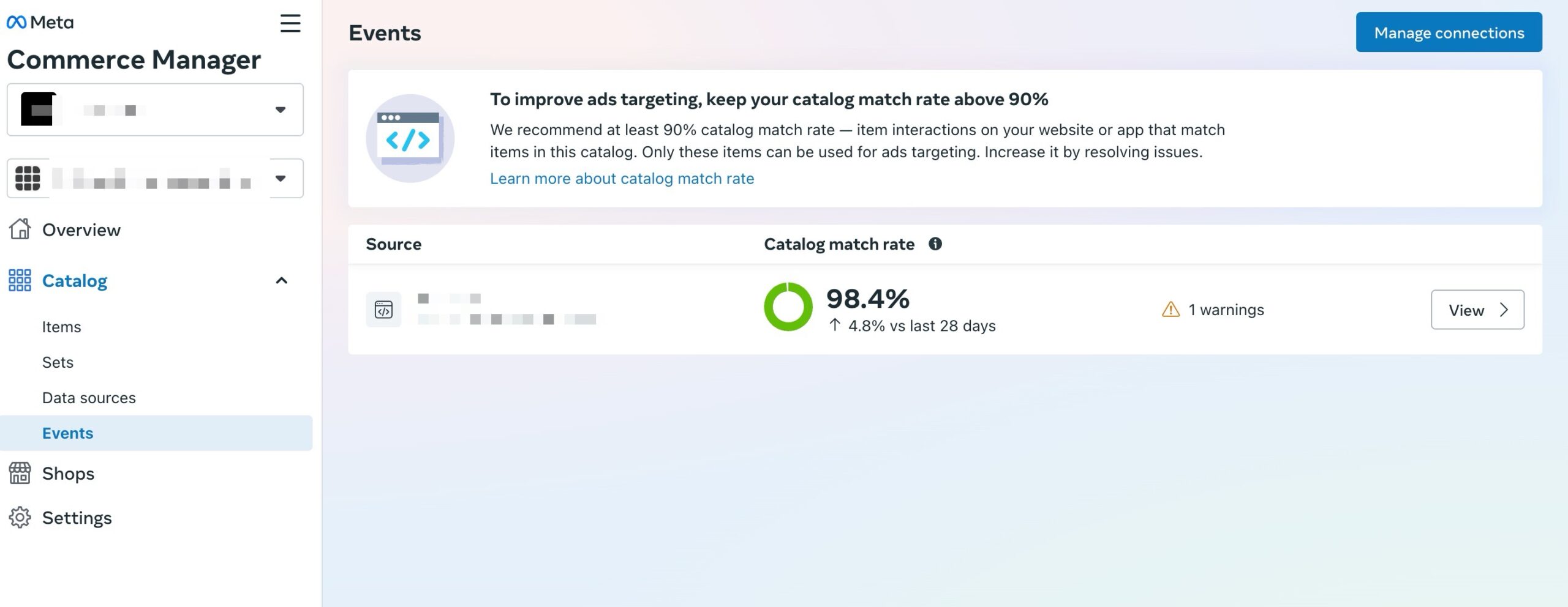 match rate in commerce manager